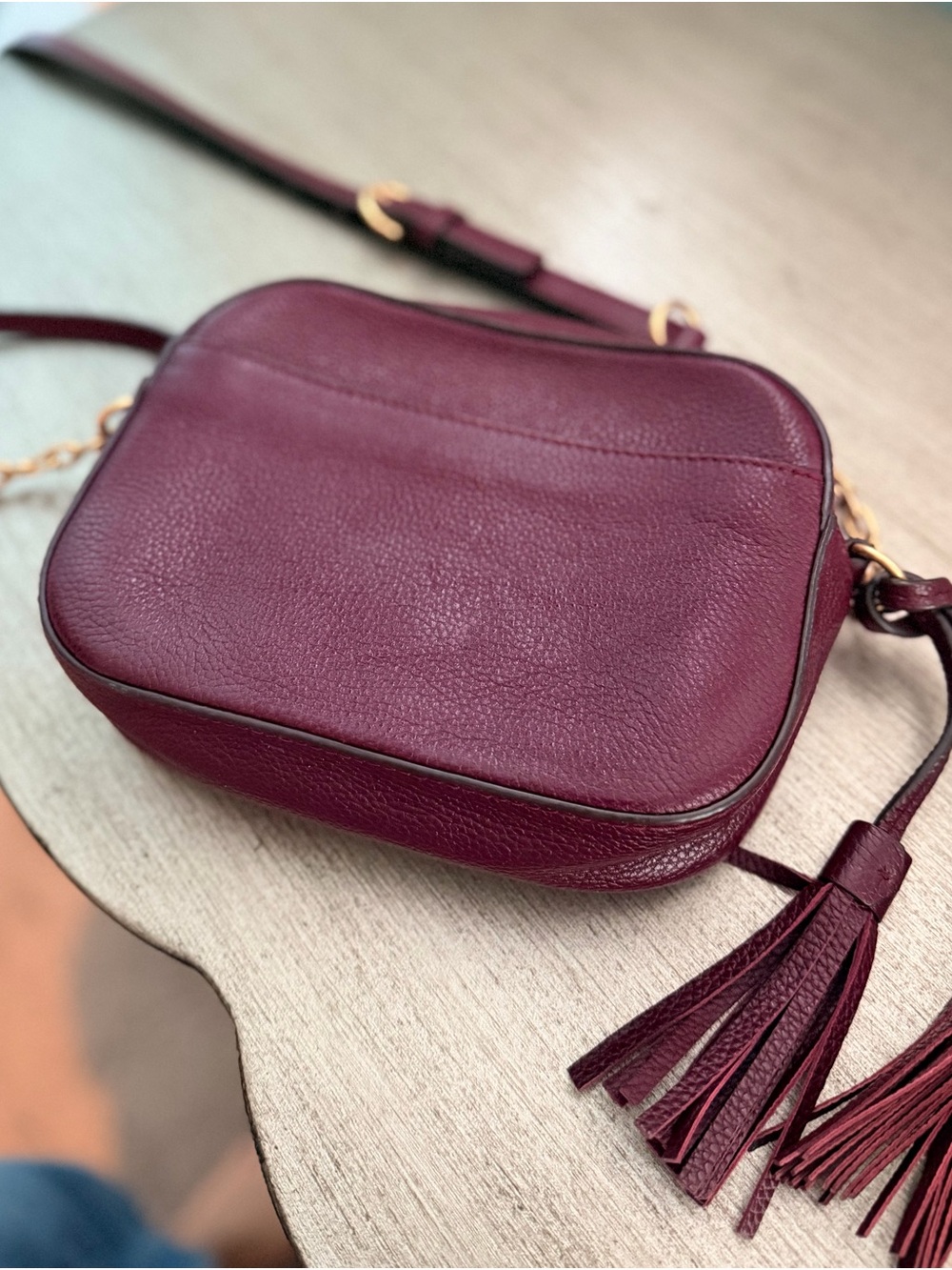 Tory Burch Burgundy Leather Crossbody Bag - Picture 6 of 7